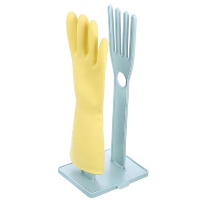 Kitchen Gloves Holder Mitten Dryer Reusable Rubber Glove Clothes Drying Rack Plastic Washing Sink Holder Stand Towel Hanger for Dish Gloves Rags Sponge Food Bag Organizer Blue