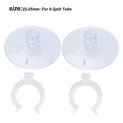 SUNGOOYUE Aquarium Hose Clamp Plastic Suction Cup Air Line Tube Holder for 12 to 16mm Transparent Pipe, 2 Cups 2 Clips, High Temperature Fixture for Fish Tank Tube Routing (Can clamp 22-25mm) - size: Can clamp 22-25mm