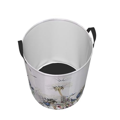 Botanical Dandelions And Lavender Round Waterproof Oxford Cloth Laundry Basket Multi-Purpose Storage Basket Toys Books Clothes Storage Basket - color: Black 1