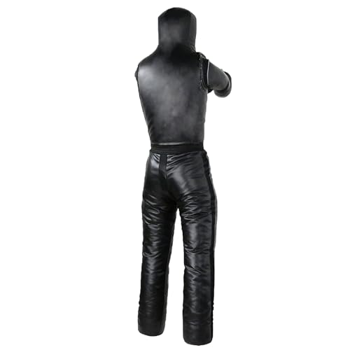 Luwint Unfilled Grappling Dummy - 6ft Leather Wrestling Dummy for MMA, BJJ, Jiu Jitsu & Martial Arts Training, Fillable Combat Practice Dummy with Arms & Legs