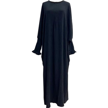 Lenmipot Islamic Women Jilbab Abayas Muslim Abaya Dress for Women Middle East Kaftan Dubai Dress Eid Prayer Clothes - color: Black