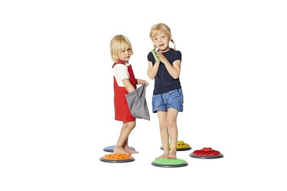 GONGE Tactile Sensory Discs - Starter Set - 10 Textured Stepping Discs, Sensory Exploration, Cognitive Development - Includes Blindfold - Ages 1+, Vibrant - color: Vibrant, style: 10 - Piece