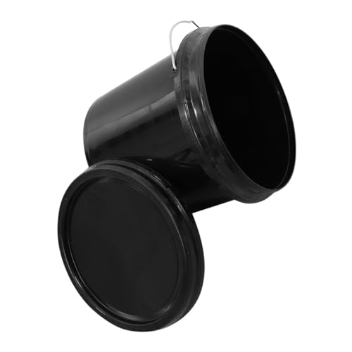 Enhanced Durability Plastic Bucket Lid Handle for Cleaning Laundry Water Wine Milk Versatile Storage - color: Black