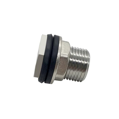 Beduan Stainless Garden Hose Bulkhead Fitting, 1 NPS Male to 3/4 GHT Female Bulkhead Water Tank Connector Thru-bulk Fitting for Rain Barrels, Aquariums, Sinks, Irrigation(Pack of 2) - size: 1 NPS Male x 3/4 GHT Female, style: PackOf 2