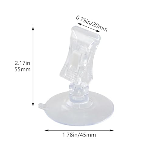 5PCS Sucker Type Fish Feeding Clip 1.78 Inch Diameter Multi Functional Transparent Plastic Sucker Clip for Fish Feeding in Aquariums Aquatic Plant and Algae Fixing Advertising Display