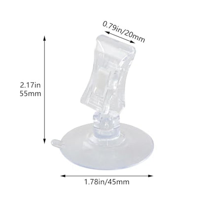 5PCS Sucker Type Fish Feeding Clip 1.78 Inch Diameter Multi Functional Transparent Plastic Sucker Clip for Fish Feeding in Aquariums Aquatic Plant and Algae Fixing Advertising Display