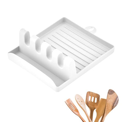 Paint Brush Holder with 4 Slots, Brush Rest Organizer with Drip Tray for Watercolor, Acrylic, Oil Painting and Art Supplies, White - color: White