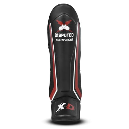 X-Disputed Shin Guards, Kickboxing Trainning MMA Muay Thai Sparring Fighting Shin Guards with Instep Synthetic Leather, Leg and Foot Protection Shin Instep Pair - size: Large-X-Large