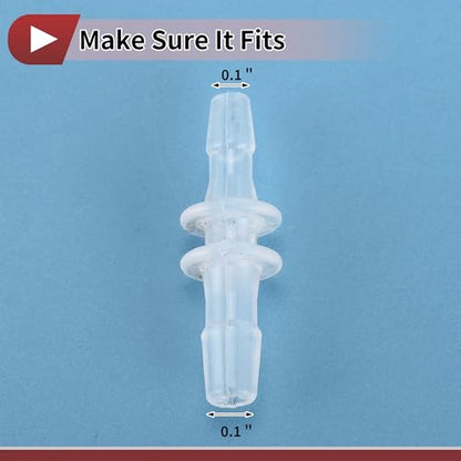 Plastic Hose Barb Fitting 3/32" x 1/8" OD Barb Straight Through Pipe Connector Clear 5 Pcs - size: 3/32"-1/8"
