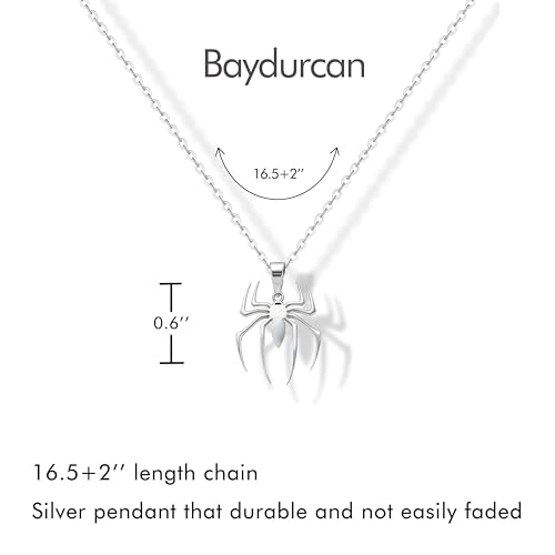 Dainty Silver Necklace for Women - Ankh Jesus Horse Celtic Cross Necklace for Women, Dainty Charm Spider Christian Gifts for Friends Sister Mom, Birthday, Christmas, Mother's Day, Graduation Gifts - style: Spider