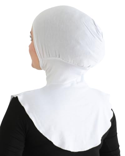 Prien Sport Hijab For Women, Muslim Head Scarf, Flexible Turban Girls, Chic Islamic Wear For Gym, Neck Collar Bonnet Viscose - color: White