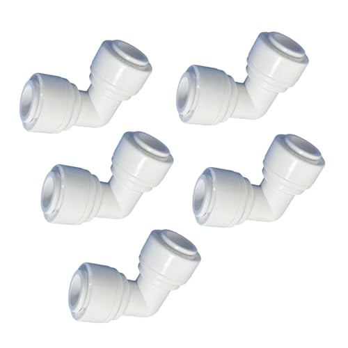 3/8 inch x3/8 inch Tube Push Union Elbow Quick Connect for RO Water Filter Fitting（ Pack of 5） - style: 3/8" elbow connect(5)