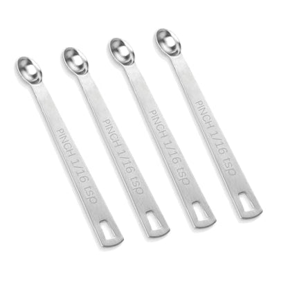 4 PCS 1/16 Teaspoon (1/16 Tsp | 0.33 mL | 0.33 cc) Single Measuring Spoon, Stainless Steel 1/16 Tsp Small Measuring Spoon Mini Measuring Spoons - size: 1/16 Teaspoon