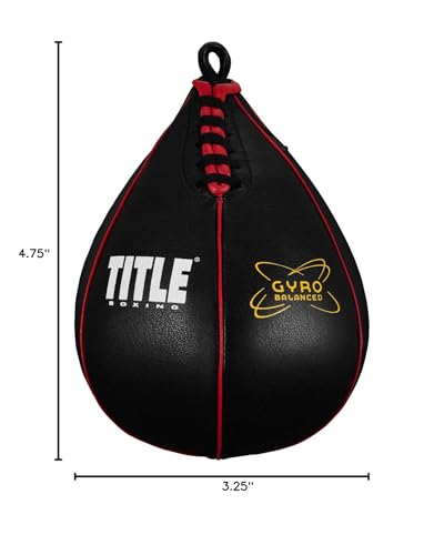 TITLE Boxing Gyro Balanced Leather Speed Bag: Speed Bag for Boxing, Speedbag, Speed Bags, Boxing Speed Bag, Title Speed Bag, Boxing Bag, Boxing Equipment, Punching Bag - size: L (7" x 10")