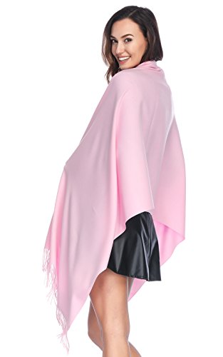 Pashmina Shawl Wraps Scarves Evening Dresses Wedding Bridesmaid for Women - color: Pink
