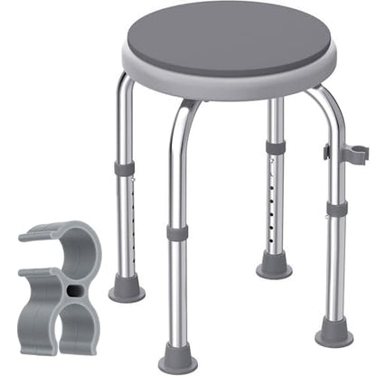 Shower Chair Shower Head Holder Clip, 2PCS Universal Clip on Shower Head Clamp, Replacement Bracket for Handheld Wand, Fits 22mm/0.86in Bath Chair Poles for Elderly, Disabled