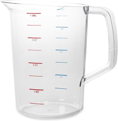 Rubbermaid Commercial Products Bouncer Clear Measuring Cup, 16-Cup/4-Quart, Clear, Strong Food Grade, Easy Read for Liquid/Dry Ingredients, for Home/Professional Kitchen (Pack of 6) - size: 4 Qt (Pack of 6)