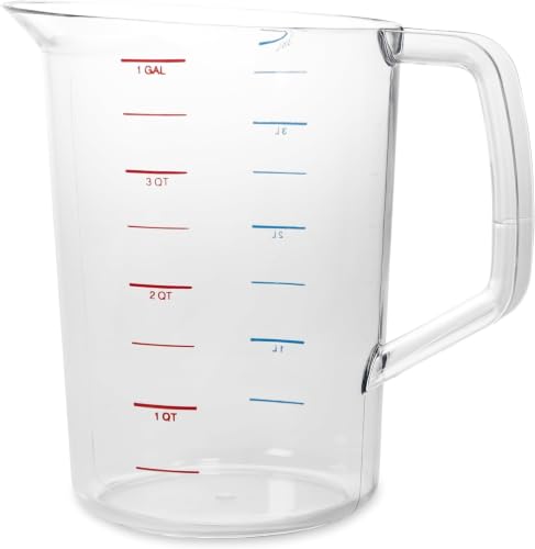 Rubbermaid Commercial Products Bouncer Clear Measuring Cup, 16-Cup/4-Quart, Clear, Strong Food Grade, Easy Read for Liquid/Dry Ingredients, for Home/Professional Kitchen (Pack of 6) - size: 4 Qt (Pack of 6)