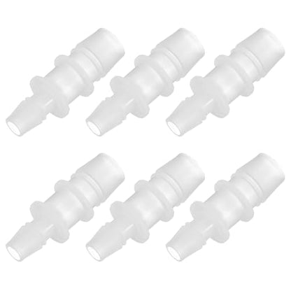 PATIKIL 1/3" to 1/2" 6 Pcs Plastic Hose Barb Fittings, Reducer Tube Fittings Pipe Adapter Union Splicer Joint Kit for Air Gas Water System Liquid Fuel Line Aquarium Tube Pump - size: 1/3"-1/2",(0.69"x1.9")