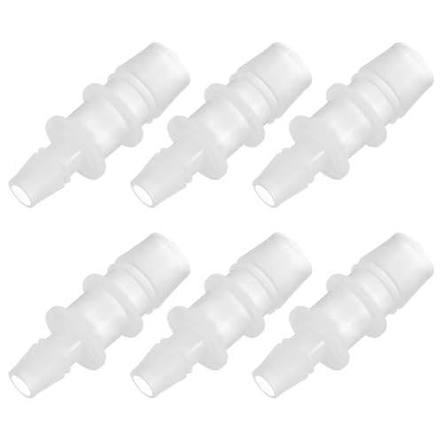 PATIKIL 1/3" to 1/2" 6 Pcs Plastic Hose Barb Fittings, Reducer Tube Fittings Pipe Adapter Union Splicer Joint Kit for Air Gas Water System Liquid Fuel Line Aquarium Tube Pump - size: 1/3"-1/2",(0.69"x1.9")