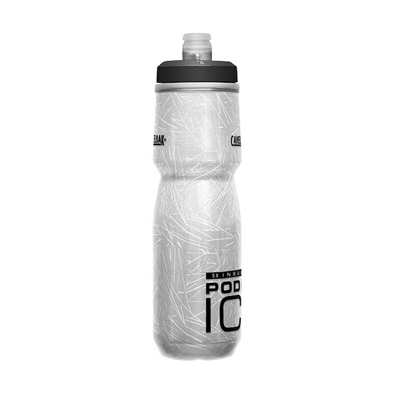 CamelBak Podium Ice Insulated Bike Water Bottle, Maximized Cold Retention with Aerogel Insulation, 21oz, Black