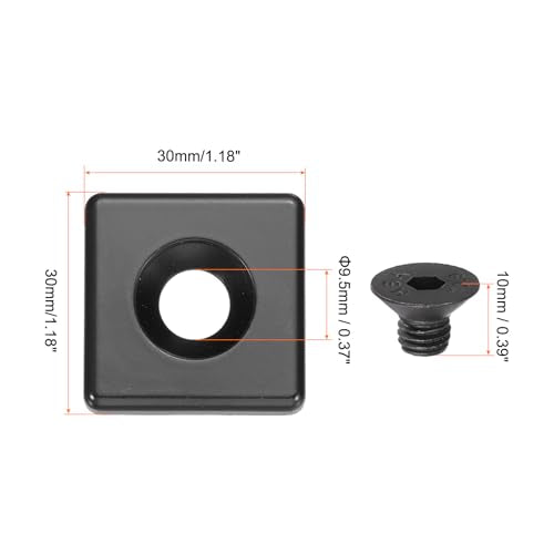 MECCANIXITY 4 Pcs 3030 EU Standard T-Slot 9.5mm Hole Dia Aluminum Extrusion End Cap 30x30mm Black for Fish Tank Rack, Storage Rack with Push-in Fastener
