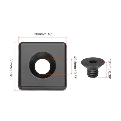 MECCANIXITY 4 Pcs 3030 EU Standard T-Slot 9.5mm Hole Dia Aluminum Extrusion End Cap 30x30mm Black for Fish Tank Rack, Storage Rack with Push-in Fastener