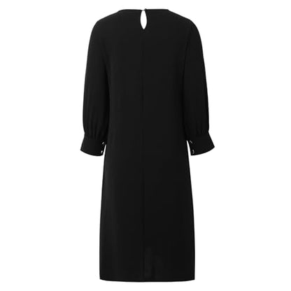 2 Piece Muslim Outfits For Women Long Sleeve Button Down Shirt And Baggy Pants Casual Dress Outfits Prayer Clothes - color: Black, size: Large