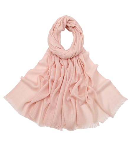 Women's Summer Scarf Lightweight And Soft Bamboo Cotton Headscarf - color: Pink