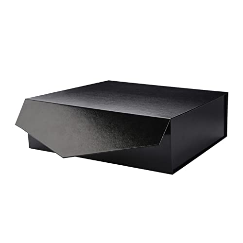 PACKHOME Large Black Gift Box 13.5x9x4.1in with Magnetic Lid - color: 13.5x9x4.1 Inch-Black-Pack of 1