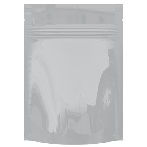 Mylar Style Barrier Bags – Zipper w/Heat Seal – 100 Bags (Gloss White/Gloss White, 1/8 Ounce - 3.62?x5?x1.5?) - color: Gloss White / Gloss White, size: 3.62x5x1.5 Inch (Pack of 100)
