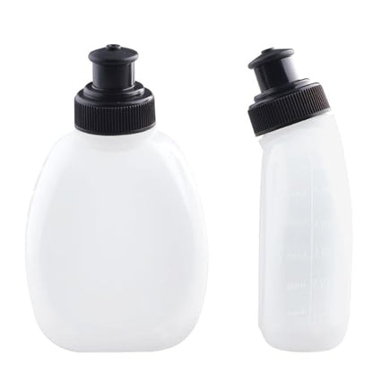 JEELAD Soft Folding Water Bottles TPU Collapsible Flask Hydration Pack Vest Ideal for Running Hiking Cycling Outdoor - color: 02 White - 280ml(9.5oz) - 2 Pcs
