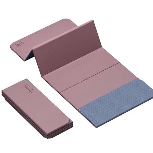 1/2 Inch Extra Thick Yoga Mat Pilates Equipment, 70"x24" Odorless Workout Mats for Home Gym, Non-slip Exercise Mats for Women Men Home Workout, Foldable Yoga Mats for Travel Camping Sleeping - color: Dark Pink