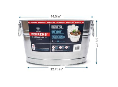 Behrens 5 Gallon Round Steel Tub (3 Tubs) - style: 3 Tubs