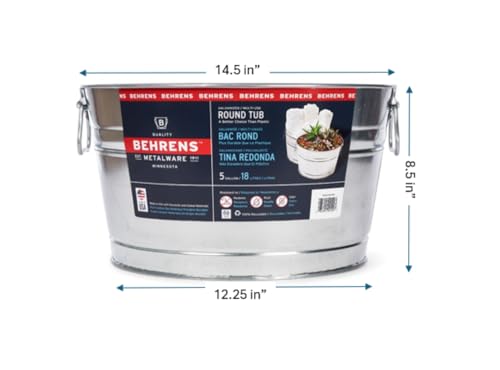 Behrens 5 Gallon Round Steel Tub (2 Tubs) - style: 2 Tubs