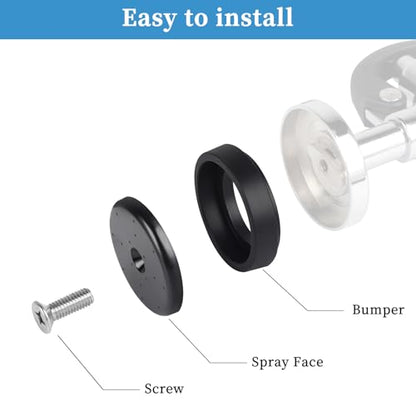 Commercial Spray Valve Repair Kit, 3 Pack Pre-Rinse Sprayer Spray Face Bumper and Screw Repair Part for All Commercial Faucet Sink Dish Sprayer Valve, Black