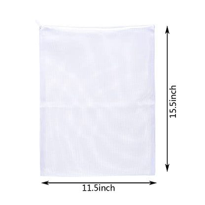 JIHAQUA Aquarium Filter Bags Large - Reusable Fish Tank Filter Media Mesh Bags with Plastic Zipper (11.5 x 15.5 inch (6 Pack)) - size: 11.5 x 15.5 inch (6 Pack)
