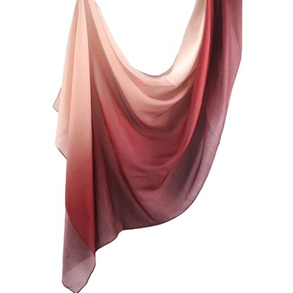 Fashion Gradient Color Hijab Scarf for Women Soft Modal Instant Jersey Hijab Head Wraps Long Shawls - color: Color 2