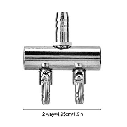 Aquarium Air Valve, Air Splitter Aquarium Tubing Connectors, Steel Aquarium Air Pump Accessories, Aquarium Aalve Aplitter for Fish Tank Air Pumps (8 to 4mm Two-Hole Splitter Head) - size: 8 to 4mm two-hole splitter head