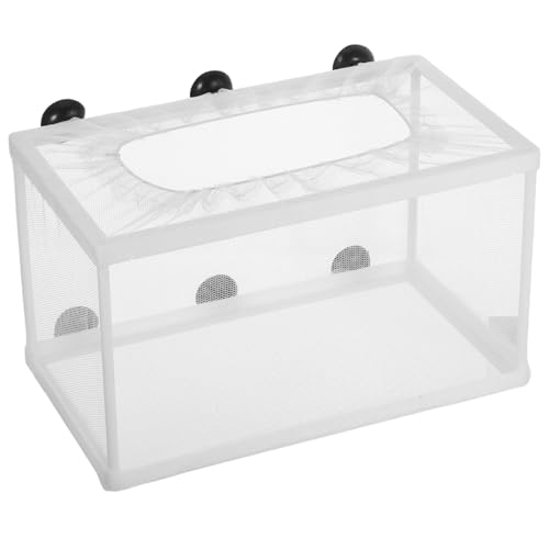 Toddmomy Fish Net Big Size Fry Hatchery Incubator with Suction Cups for Aquarium Fish Nursery Tank Polyester Mesh 10.23X5.90X5.90In