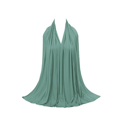 Non-see-through Premium Jersey Maxi Hijab Head Scarf Wrap for Muslim Women - color: Light Green