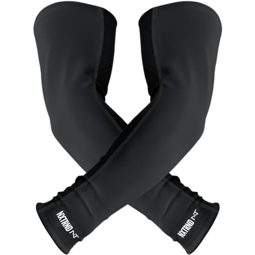 1 Pair Nxtrnd Compression Arm Sleeves for Men, Breathable Football, Basketball, Baseball Accessory, Adult & Kids - color: Black, size: Medium