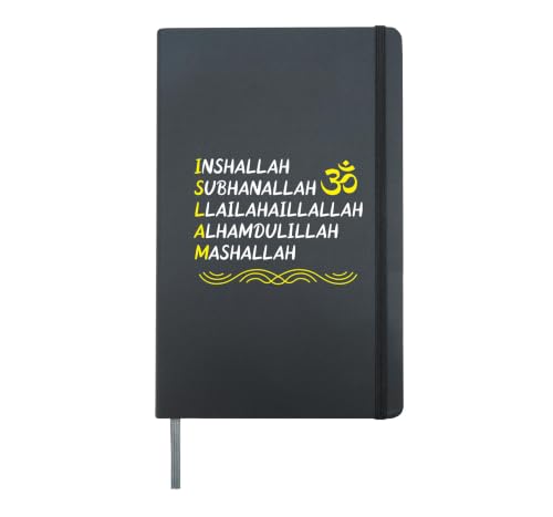 Muslim Islam Subhanallah Mashallah Religion Quran Hardcover Journal, Black