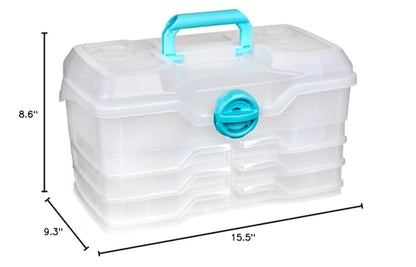 Clear Plastic Organizer - ArtBin - Small Parts Organizer - for DIY Arts & Crafts Storage Boxes & Organizers, Sewing Storage - Storage Box with Compartments, Project Box - Large (6 Pivot Trays) 6963PB - style: Large (6 Pivot Trays)