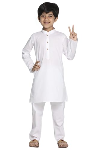 Chandrakala Kids Kurta Pajama Set for Boys, Ethnic Wear for Diwali Eid & Weddings - color: White, size: 1-2T