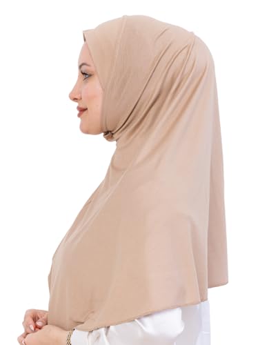Prien Ready Hijab For Women, One Piece Muslim Instant Turban, Easy To Wear Long Head Scarf, Turkish Islamic Clothes For Abaya - color: Deep Mink