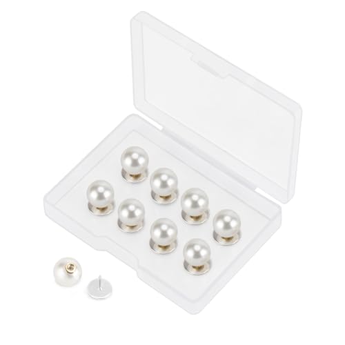 ZENGLU 8 Sets 10mm No-sew Pearl Buttons, Detachable Reusable Pins, Fixed Brooches, DIY Sweater Buttons, Woolen Sweaterspearl Button Set, for Women (Pearl, 10mm) - size: 10mm/0.39in