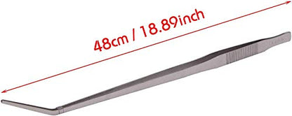 Extra Long Tweezers 18.9 Inch - FEITA Stainless Steel Curved Tip Tweezer Tongs for Aquarium Fish Tank Plants - style: 18.9Inch Curved-Tip