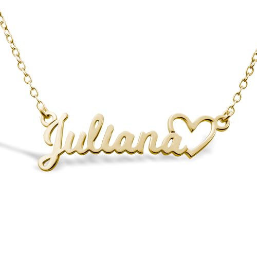PicturesOnGold.com Custom Name Necklace For Women Personalized Name Necklace in Sterling Silver or Gold Necklace Personalized with any Name or Word - color: Gold