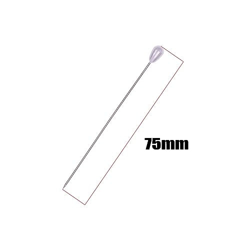 Shapenty Pearl Head Pins Teardrop Corsage Boutonniere Pins Straight Pins for Fabric Sewing Quilting Projects Jewelry Making Wedding DIY Craft Flower Decoration, 100PCS (75mm) - size: 75mm